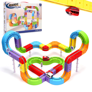 รถไฟ 3 มิติ <span class=keywords><strong>Infinity</strong></span> Racer รุ่นใหม่ 121 ชิ้น พร้อมรถ 2 คัน ชุดรถไฟไฟฟ้า 3 มิติ STEM สำหรับเด็ก ประกอบรางได้เอง - Product Image 1