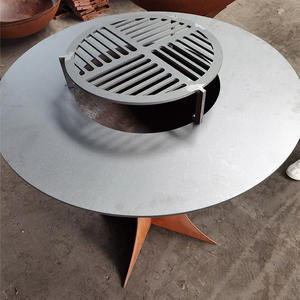 Gril élégant de BBQ de charbon de bois d'acier de Corten pour le divertissement extérieur et la cuisson - Product Image 2