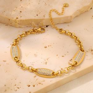 Pulsera de Diamantes con Trébol, Estilo Bohemio de Lujo, Chapada en Oro de 18k, Acero Inoxidable - Product Image 5