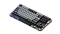TFT ekran ile Hollow skeleton skeleton değiştirilebilir Tri modu kablosuz + kablolu + BT oyun şarj edilebilir mekanik klavye RGB