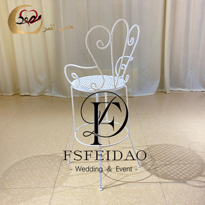 White Metal High Chair for <b>Bar</b> <b>Table</b> Wedding Events Banquet Furniture Use - Product Image 3