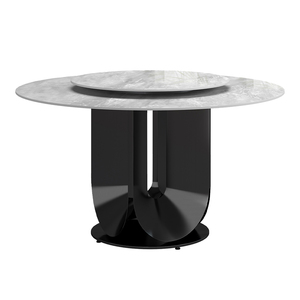 <span class=keywords><strong>2025</strong></span> hiện đại sang trọng gốm bàn ăn đặt vòng với lười biếng Susan 4-6 chỗ ngồi thép không gỉ chân đồ nội thất nhà - Product Image 2