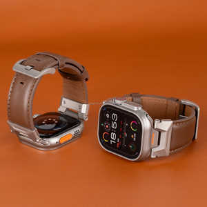 Cinturini di Ricambio in Vera Pelle per <span class=keywords><strong>Apple</strong></span> <span class=keywords><strong>Watch</strong></span> Serie 11 10 9 8 7 <span class=keywords><strong>6</strong></span> 5 4 3 2 1, SE 3 2 1, Ultra 3 2 1 - Product Image 2