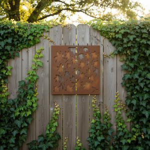 Plaque décorative en acier Corten, brun rouillé moyen, art mural de jardin - Product Image 2