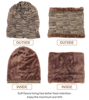 Gorro de invierno sólido de alta calidad, conjunto de bufanda, gorro de punto cálido, forro polar grueso, calentador de cuello, pasamontañas para hombres y mujeres para deportes
