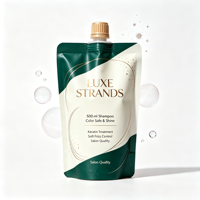Pochette souple mate anti-fuite de 500 ml avec bec verseur pour shampoing et soins capillaires, sans BPA, personnalisable