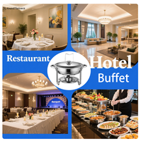 TaiDing Ensemble chauffe-plats en acier inoxydable 201 de 6 L, alimenté à l'alcool, avec support de présentation, logo personnalisé, fournitures pour restaurants et hôtels