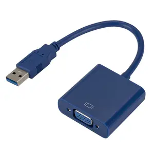 USB3.0 זכר ל-VGA נקבה USB 3.0 כדי VGA ממיר מתאם תצוגת חיצוני וידאו כרטיס גרפי עבור WIN7 WIN8 /10/11 Vista