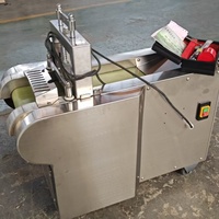 Industriële multifunctionele machine voor het snijden en diceren van groenten & gedroogd fruit, inclusief blauwe bessen & geconserveerde gele perziken.