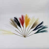 Bouquet d'herbe de la pampa artificielle de 47 cm, fausse fleur séchée en soie pour Noël, Halloween, Pâques, décoration de fête, maison, mariage