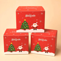 Emballage de Noël biodégradable en vrac, boîte fermée, design Père Noël et rennes, robuste, pour ensemble de pâtisserie professionnelle