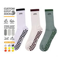 Chaussettes de yoga mi-mollet en coton de haute qualité, respirantes et personnalisables, antidérapantes pour le Pilates, pour femmes