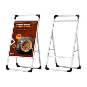 acrylic cylinder advertising sign aluminum A frame 60cm x 80/60cm x 90cm standing poster display