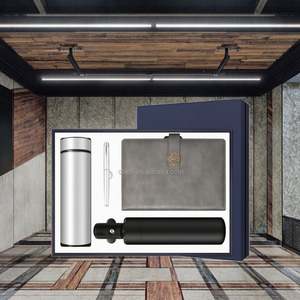 Luxury Gift Boxes Business Gift <b>Set</b> Automatic Umbrella Logo Vacuum Flask + A5 <b>Notebook</b> + Pen Promotional Activities Business - Product Image 3