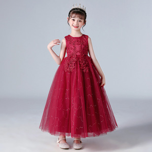 Wholesale Customized Long Wedding Dresses Girls Fluffy Tulle Princess Dress Children Festival Performance Clothing 3-15Y - Product Image 6