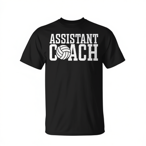 Camiseta de Entrenador de Voleibol para Adultos, Unisex, Manga Corta, Cuello Redondo, Negra, de Algodón, para Equipo Deportivo, con Impresión Serigráfica - Product Image 2