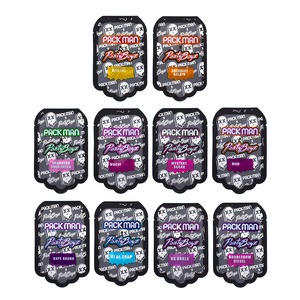 Bolsas de Embalaje de Alimentos con Impresión Flexográfica, Laminadas en BOPP, Selladas al Calor, a Prueba de Olores, Tipo Stand Up Pouches, Pack Man Party Boyz - Product Image 1