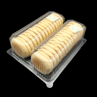 Boîtes rectangulaires jetables en plastique PET recyclé pour sushi gâteau dessert salade viande gelée autres aliments pain pour le stockage des biscuits