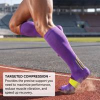 Chaussettes de compression graduée en nylon et élasthanne 20-30 mmHg personnalisées en gros pour stabilisation musculaire, course à pied, cyclisme, football