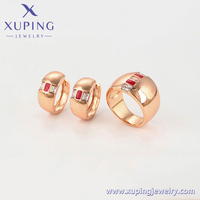65090 XUPING bijoux environnement cuivre Simple mode or Rose couleur anneau dames boucles d'oreilles ensemble