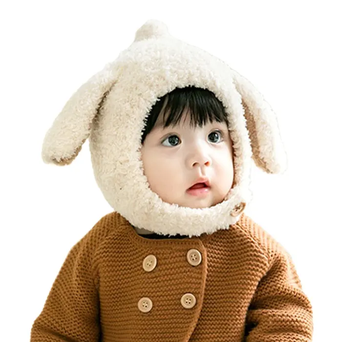 Gorro de punto con orejas para niños, gorrito cálido para bebés de 1 a 2 años, venta al por mayor, Otoño e Invierno
