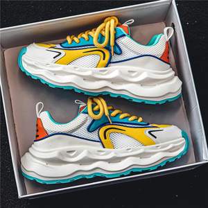 Man Sports Fashion Dad Shoes Breathable Knit Upper Flexible EVA/TPR Sole Hi-Poly Massage <b>Insole</b> Lightweight Platform - Product Image 3