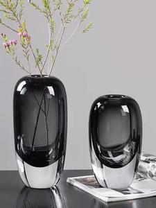 Jarrón de Cristal Moderno y Sencillo, Modelo Redondo y Pesado, Decoración para Sala de Estar, Porche, Restaurante, Hogar, Decoración Suave - Product Image 5