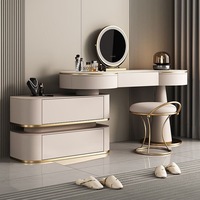 Coiffeuse de luxe moderne en bois massif avec tiroirs, style commode, pour chambre à coucher, ensemble de meubles pour maison et villa