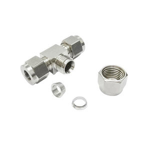 स्टेनलेस स्टील 304 डबल फर्रूल संपीड़न फिटिंग 1/8 'टी पाइप एडाप्टर 3 तरह कनेक्टर चिकनी सतह उपचार - Product Image 3