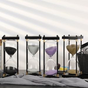 Nhà Máy Bán Chạy nhất trang trí nội thất màu đen giờ thủy tinh 30/60 PHÚT gỗ cát hẹn giờ đồng hồ cát - Product Image 5