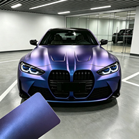 Vinilo Adhesivo Mate de PVC PET Morado de Lujo, Autoregenerable, para Envoltura de Autos, Sin Burbujas, para Interiores y Exteriores, Decoración DIY para Autos