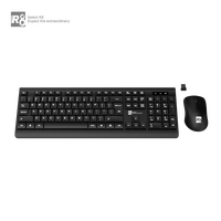 Set Kombo Keyboard dan Mouse 2.4ghz kustom OEM/ODM Wireless104-key USB ukuran penuh