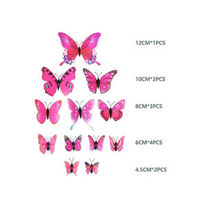 Autocollants muraux papillon 3D, 12 pièces, papeterie à faire soi-même, fournitures artisanales, décoration de la maison, de la chambre, pour mariage, anniversaire - Product Image 6