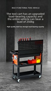OEM ODM Custom Steel Heavy Duty Silent Tool Cart <b>Flat</b> <b>Trolley</b> Factory Supply Industrial Storage Handling <b>Trolley</b> - Product Image 4