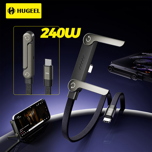 Wholesale 240W Type-C Cable PD Fast Charging USB2.0 Data Cable with Phone Foldable Stand for Phone USB-C Charger Cable Kit