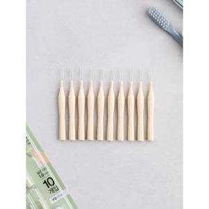 Spazzola interdentale a forma di I da 10 pezzi in filo di acciaio inossidabile e materiale in plastica/Nylon per la pulizia dei denti - Product Image 1