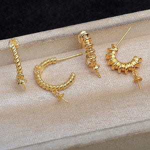DIY <b>Accessories</b> for Fine Hoop Earrings 6-10 Zodiac <b>Snake</b> S925 Silver Pearl Empty Jewelry Holder 5793 Lucky <b>Snake</b> Empty Holder - Product Image 5