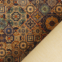 Tissu de liège rond/carré imprimé en vinyle INFOCORK-cuir microfibre synthétique | Vente en gros d'usine au Portugal pour ceinture/sacs