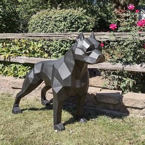 Adorno de césped al aire libre de acero inoxidable 304 316 tamaño real de gran tamaño Pit Bull perro estatua Metal arte <span class=keywords><strong>Pitbull</strong></span> escultura <span class=keywords><strong>para</strong></span> jardín - Product Image 2