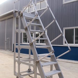 Customized Industrial Aluminum Alloy <b>Step</b> Ladder Fixed Height 500kg Load Capacity For Work <b>Platforms</b> - Product Image 2