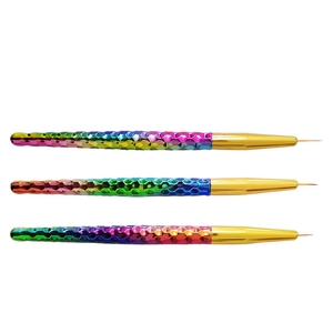 Ensemble de 3 pinceaux à ongles en acrylique personnalisés à manche dégradé, ultra fins, pour le dessin et la peinture, outil de manucure professionnel - Product Image 4