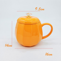 Tasse à café en céramique décorative pour Halloween tasse crème blanche en forme de citrouille tasse à thé au lait et à l'eau pour le bureau et la maison