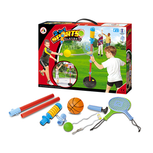 Juego Deportivo <span class=keywords><strong>2</strong></span> en 1, Raqueta de Tenis, Juegos de Interior y Exterior, Aro de Baloncesto Portátil Ajustable - Product Image 5