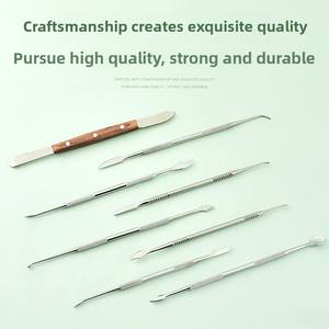 Odontotecnico Set di 10 pezzi di acciaio cera coltello a cucchiaio per intagliare la colata di cera strumento odontoiatrico - Product Image 3