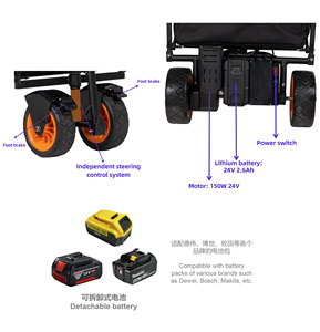 Carro plegable ajustable portátil para exteriores Carro de jardín Motor de 100W Carro eléctrico para acampar y picnic - Product Image 5