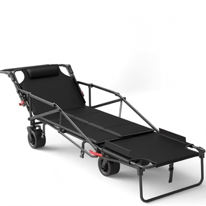 Multifunktionaler Faltbarer Campingwagen für Draußen mit Vier Rädern, Liegefunktion, Metallkonstruktion, Doppelnutzung für Strand und Camping - Product Image 1