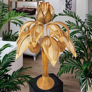 Lampe de sol en <span class=keywords><strong>rotin</strong></span> tressé à la main moderne personnalisée avec un design écologique pour les bureaux et les restaurants - Product Image 5
