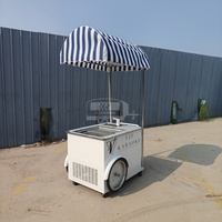 Chariot mobile de vente de glaces molles entièrement équipé à vendre