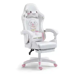 Yüksek kaliteli özel deri ergonomik Recliner sevimli ergonomik döner oyun sandalyesi
