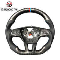 Volant sport à 4 branches en cuir et fibre de carbone véritable avec éclairage LED pour Ford Escape MK4